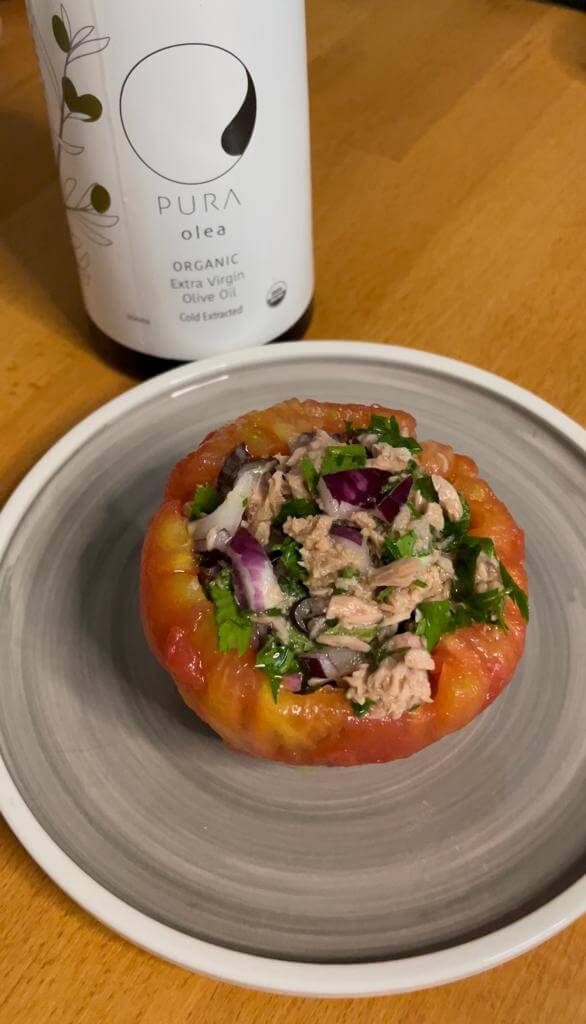 Tuna Salad in Tomato Bowl