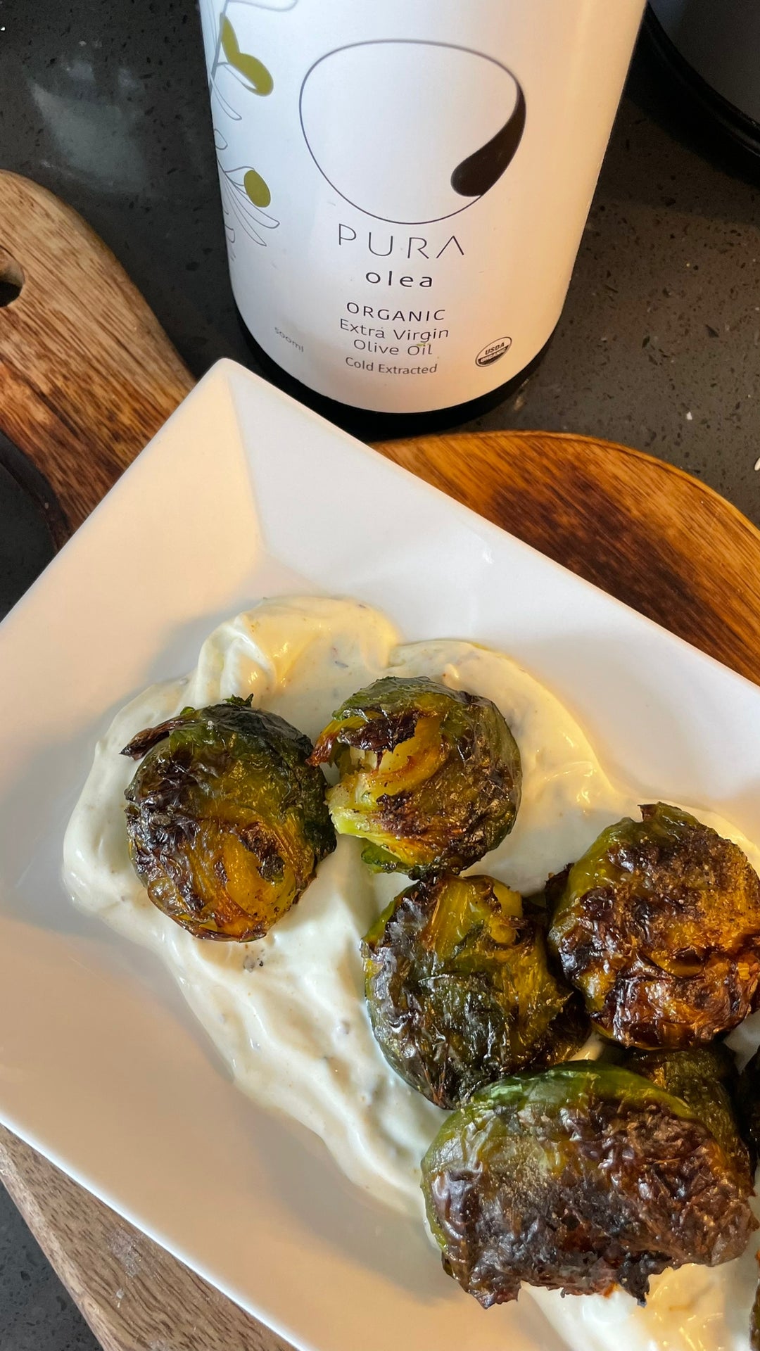 Smashed Brussels Sprout Shots